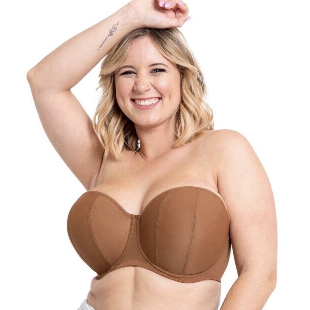 Curvy Kate Luxe Strapless Multiway Bra Caramel Brown US Size 36L